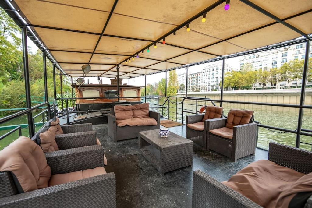 Villa Grande péniche 4 ch - 10 pers -Paris - Ile de Puteaux- terrasses Extérieur photo