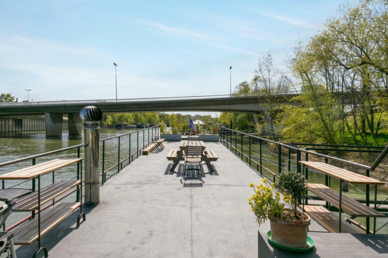 Villa Grande péniche 4 ch - 10 pers -Paris - Ile de Puteaux- terrasses Extérieur photo