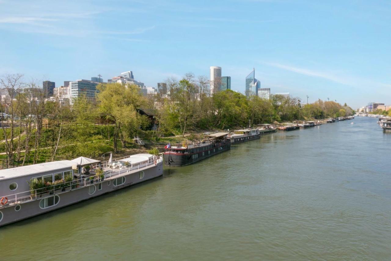 Villa Grande péniche 4 ch - 10 pers -Paris - Ile de Puteaux- terrasses Extérieur photo